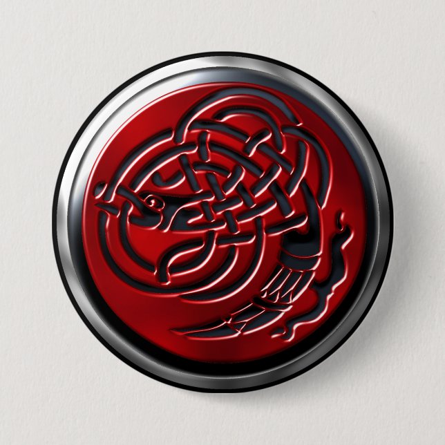 Badge Rond 7,6 Cm Bouton Bouclier de rubis de Dragonknot (Devant)