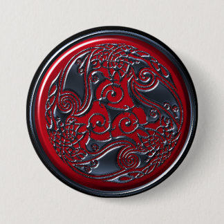 Badge Rond 7,6 Cm Bouton Bouclier Ruby de Trois Ravens