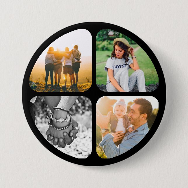 Badge Rond 7,6 Cm Bouton Bouton Bouton 4 Photos (Devant)