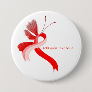 Badge Rond 7,6 Cm Bouton Bouton Bouton rouge et blanc de sensibilisa