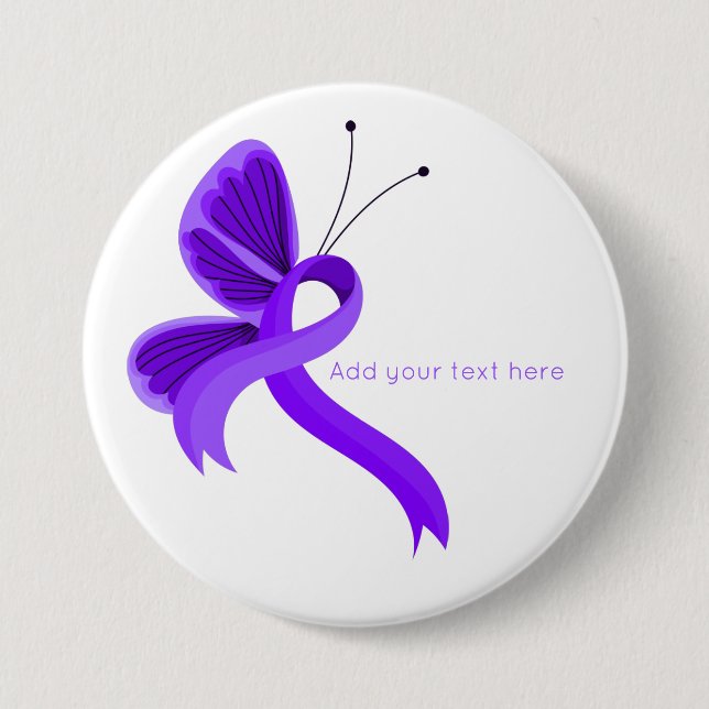 Badge Rond 7,6 Cm Bouton Bouton Bouton Violet Sensibilisation (Devant)