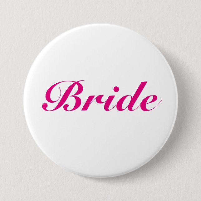 Badge Rond 7,6 Cm Bouton Bride rose (Devant)