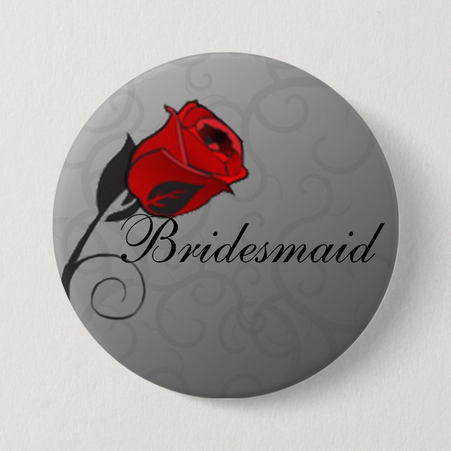 Badge Rond 7,6 Cm Bouton Bridemaids Rose enchanté (Devant)