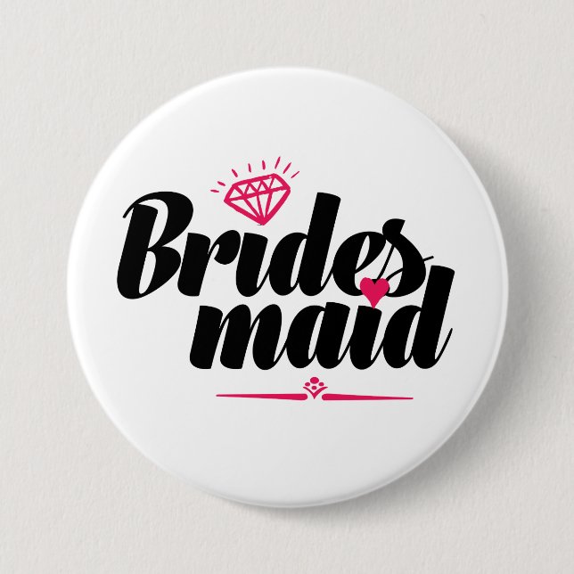 Badge Rond 7,6 Cm Bouton Bridesmaid pour la Bachelorette Mariage (Devant)