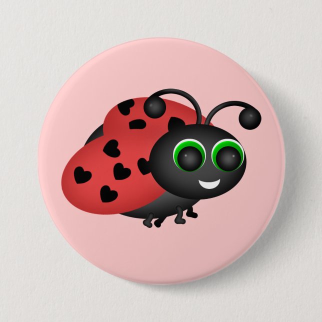 Badge Rond 7,6 Cm Bouton Bug Valentine (Devant)