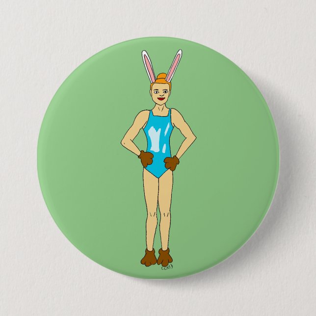 Badge Rond 7,6 Cm bouton bunnygirl (Devant)