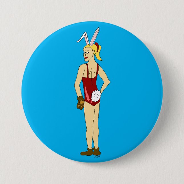 Badge Rond 7,6 Cm bouton bunnygirl (Devant)