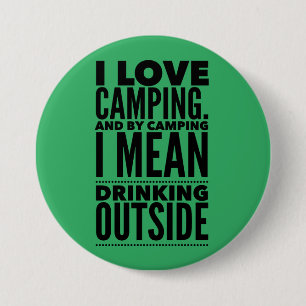 Badge Rond 7,6 Cm Bouton Camping et boisson