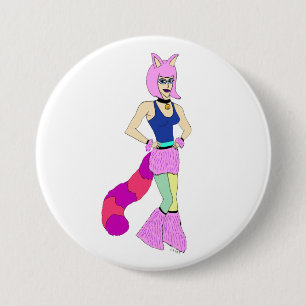 Badge Rond 7,6 Cm bouton catgirl