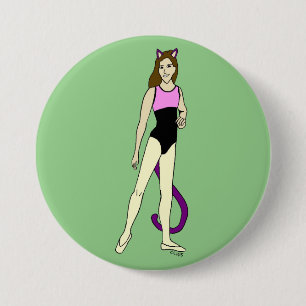 Badge Rond 7,6 Cm bouton catgirl