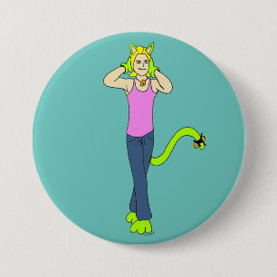 Badge Rond 7,6 Cm bouton catgirl