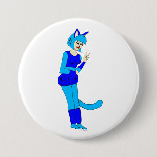 Badge Rond 7,6 Cm bouton catgirl
