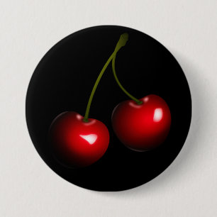 Badge Rond 7,6 Cm Bouton Cerise Douce Rouge - Choisissez la couleur