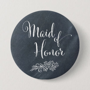 Badge Rond 7,6 Cm Bouton Chalkboard Maid of Honor
