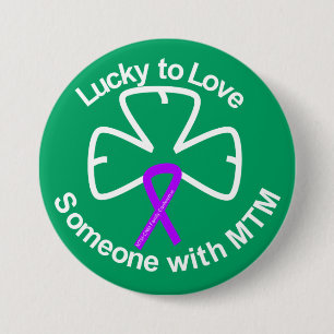 Badge Rond 7,6 Cm Bouton - chanceux à l'amour (MTM)