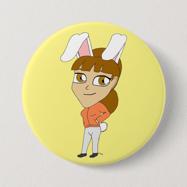 Badge Rond 7,6 Cm bouton chibi bunnygirl (Devant)