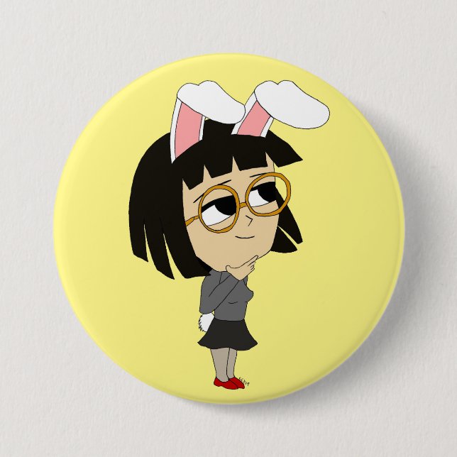 Badge Rond 7,6 Cm bouton chibi bunnygirl (Devant)