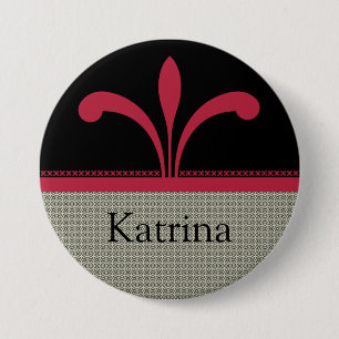 Badge Rond 7,6 Cm Bouton Chic Floral, Magenta