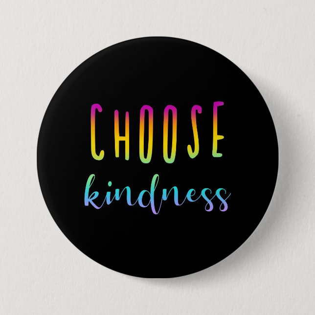 Badge Rond 7,6 Cm Bouton "Choose Kindness" Rainbow Ombre (Devant)