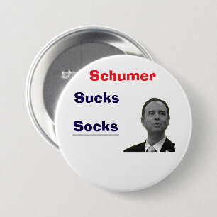 Badge Rond 7,6 Cm Bouton Chucky Schumer Scuks Socks