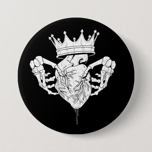 Badge Rond 7,6 Cm Bouton Claddagh (Devant)