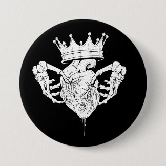 Badge Rond 7,6 Cm Bouton Claddagh