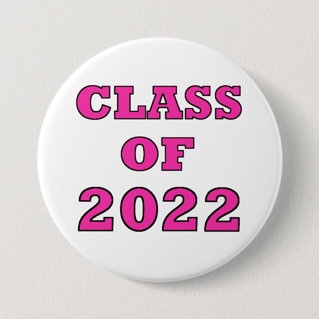 Badge Rond 7,6 Cm Bouton "Classe de 2022" (Devant)