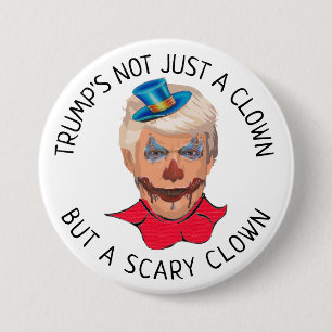 Badge Rond 7,6 Cm Bouton clown anti-Donald Trump