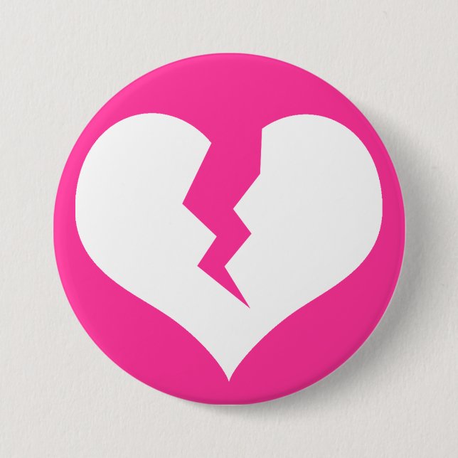 Badge Rond 7,6 Cm Bouton Coeur cassé / Épingle (Devant)