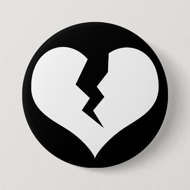 Badge Rond 7,6 Cm Bouton Coeur cassé / Épingle (Devant)