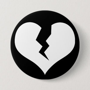 Badge Rond 7,6 Cm Bouton Coeur cassé / Épingle