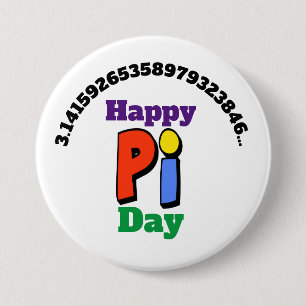 Badge Rond 7,6 Cm Bouton coloré Pi Day