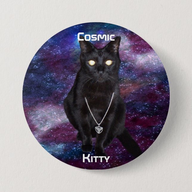 Badge Rond 7,6 Cm Bouton Cosmic Kitty (Devant)