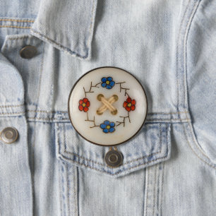 Badge Rond 7,6 Cm Bouton Coudre mou