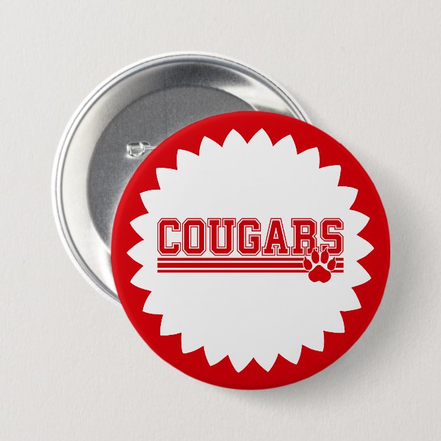 Badge Rond 7,6 Cm Bouton Cougars Pin (Devant & derrière)
