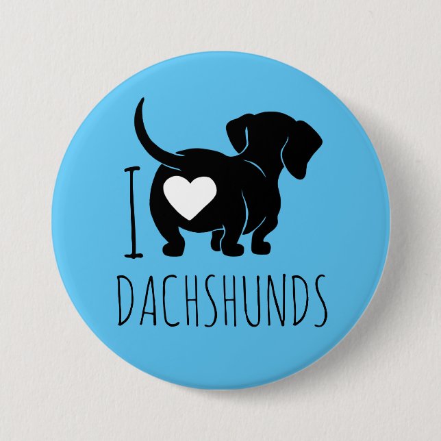 Badge Rond 7,6 Cm Bouton Dachshund Love (Devant)
