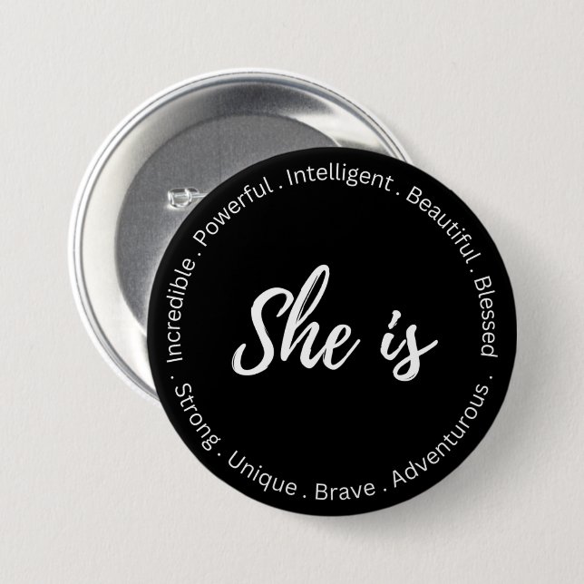 Badge Rond 7,6 Cm Bouton d'affirmation féminine (Devant & derrière)