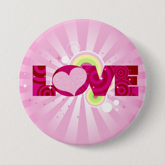 Badge Rond 7,6 Cm Bouton d'amour (Devant)