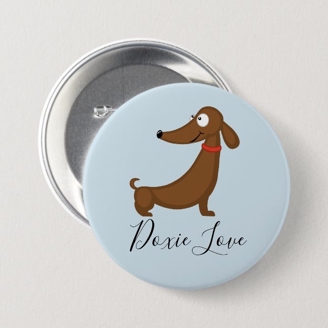 Badge Rond 7,6 Cm Bouton d'amour de dachshund (Doxie) (Devant & derrière)