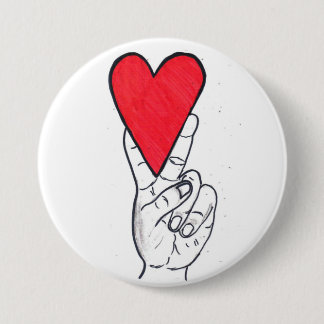 Badge Rond 7,6 Cm Bouton d'amour de paix grand