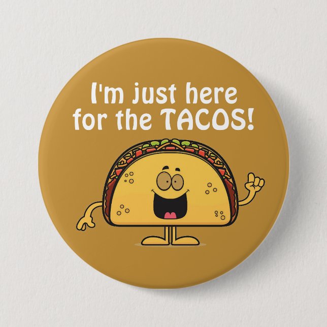 Badge Rond 7,6 Cm Bouton d'amour Taco (Devant)