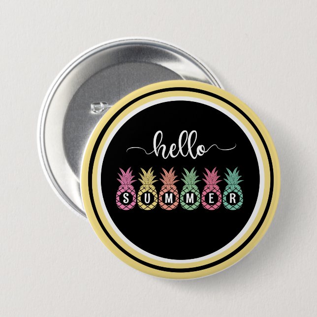 Badge Rond 7,6 Cm Bouton d'ananas d'été (Devant & derrière)