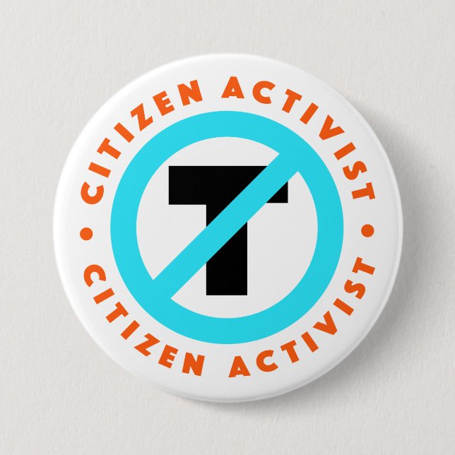 Badge Rond 7,6 Cm Bouton d'Anti-Atout d'activiste de citoyen (Devant)