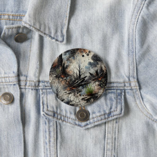 Badge Rond 7,6 Cm Bouton d'art Abstrait après incendie