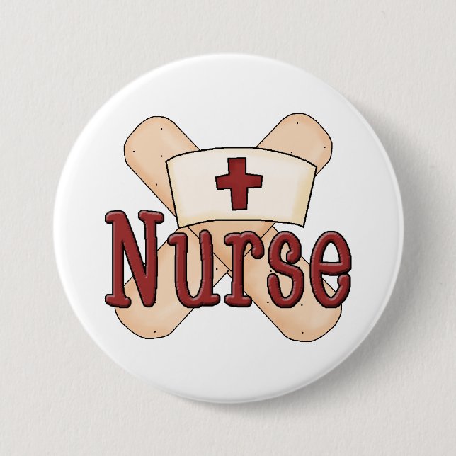 Badge Rond 7,6 Cm Bouton d'art de mot Nurse Bandage (Devant)
