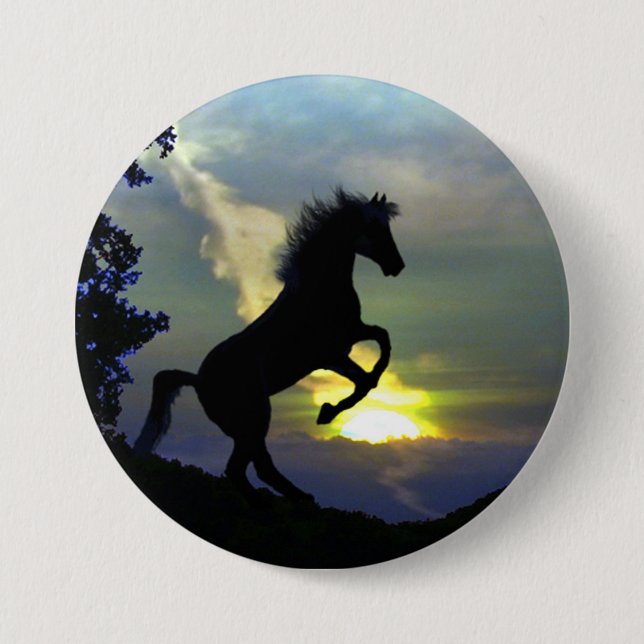 Badge Rond 7,6 Cm Bouton d'art du cheval (Devant)