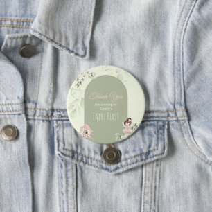 Badge Rond 7,6 Cm Bouton de 1er anniversaire Fée Fleur Mignonne Natu
