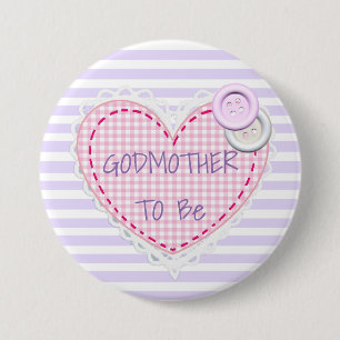 Badge Rond 7,6 Cm Bouton de Baby shower de coeur de la mère dorée