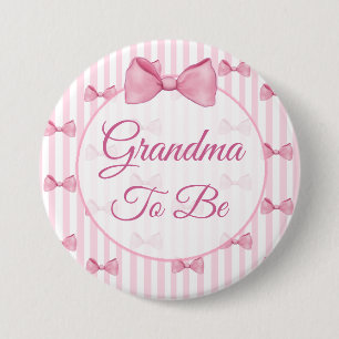 Badge Rond 7,6 Cm Bouton de Baby shower de la grand-mère rose