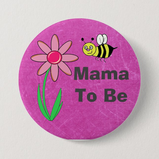 Badge Rond 7,6 Cm Bouton de Baby shower Maron personnalisable (Devant)